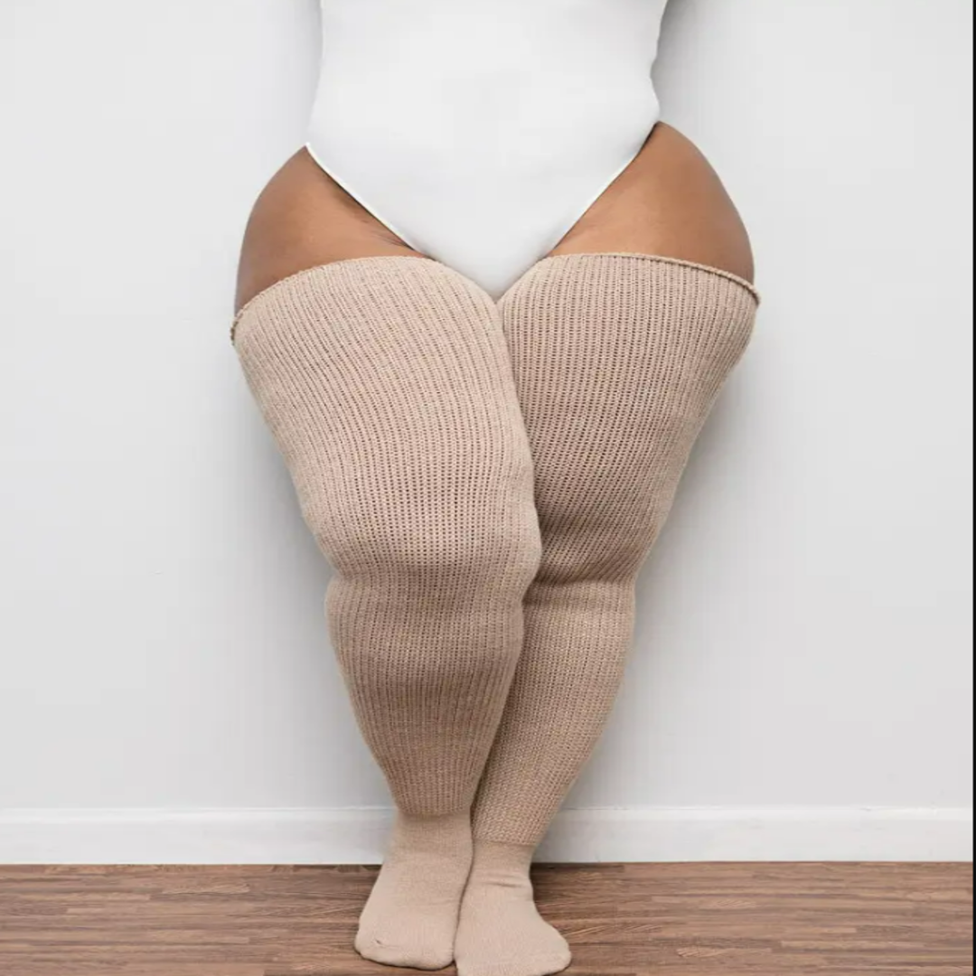 Thigh High Socks Plus Size | Nude – Full Figure Boss Boutique