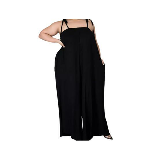 Plus Size Spaghetti Strap Jumpsuit | Black