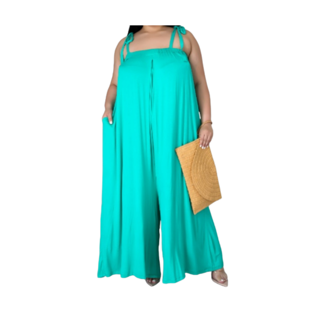 Plus Size Spaghetti Strap Jumpsuit | Green