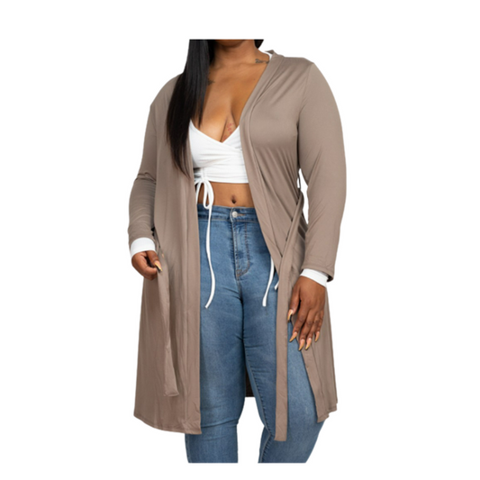 Belted Cardigan | Taupe