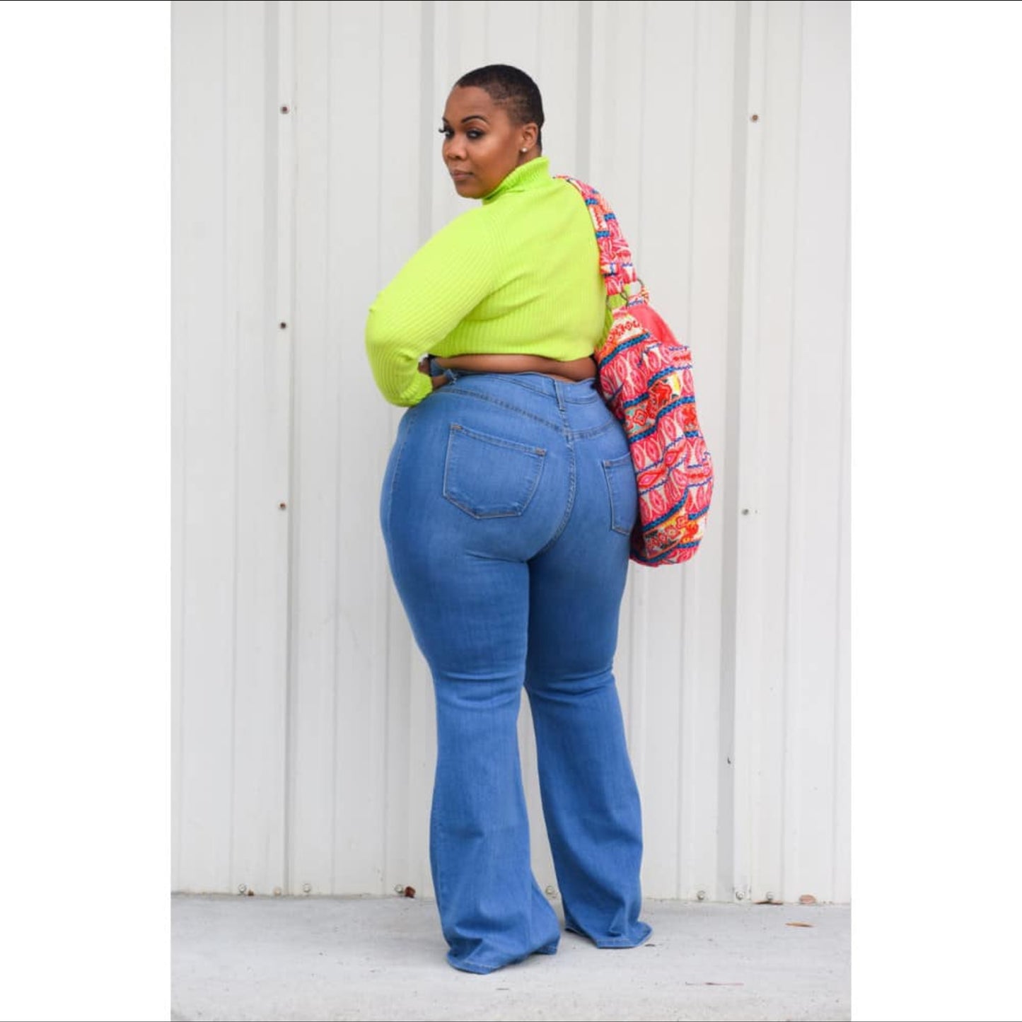 Plus Size Denim Flared Jeans